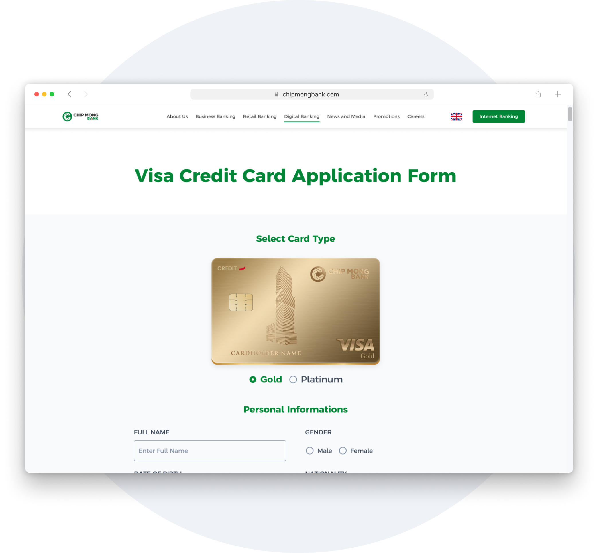 Promotion Visa Card Chip Mong Bank